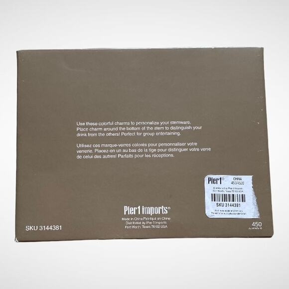 Pier 1 Imports Faux Flower 6-Count Stemware Drink Charms - Picture 4 of 5